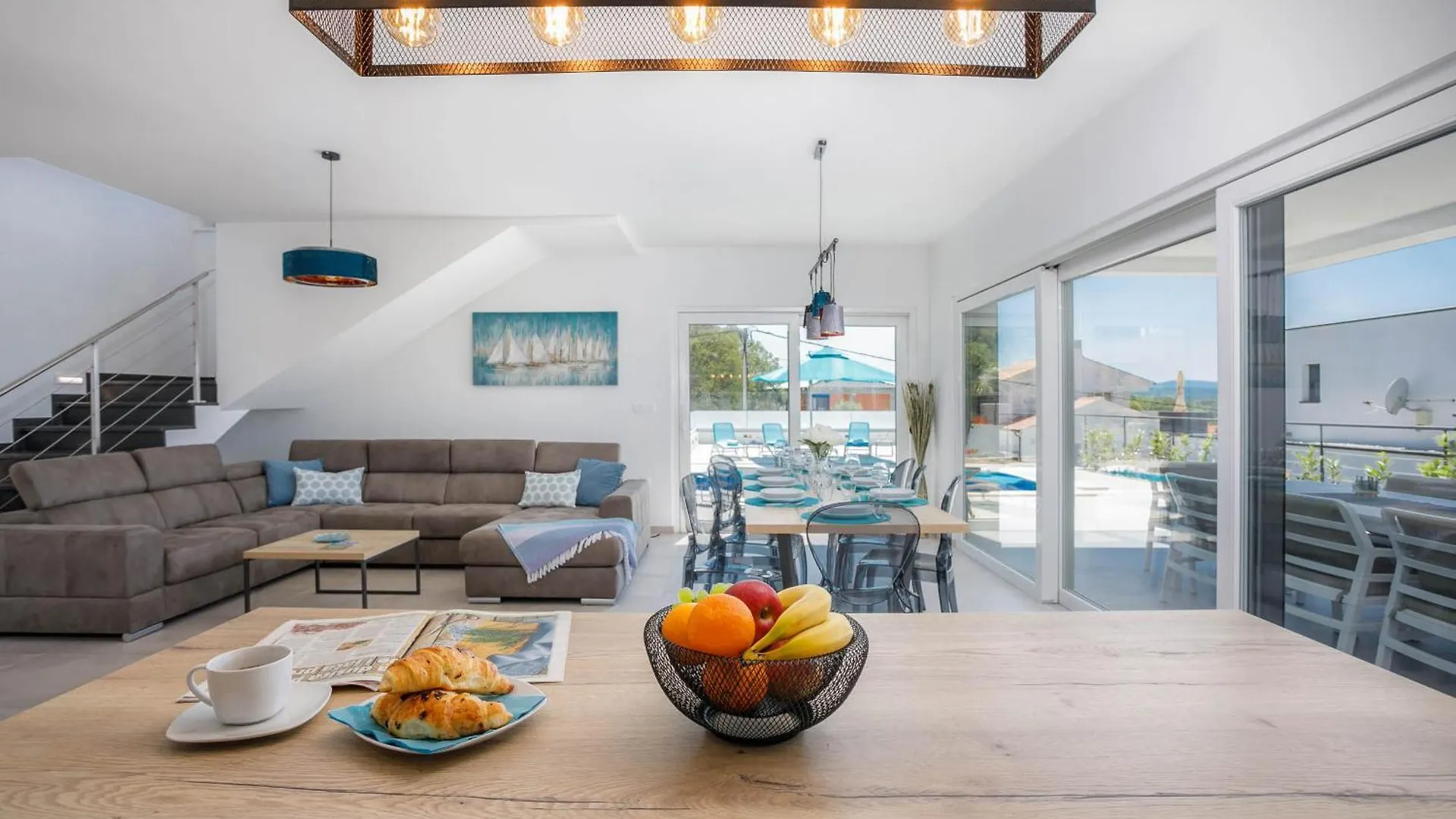Deluxe Villa With Swimming Pool, Whirlpool On The Roof Terrace With A Beautiful Sea View - By Traveler Tourist Agency Krk Id 2125 I Sveti Vid-Miholjice